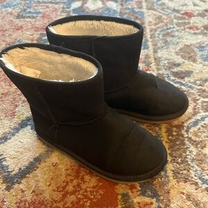 Old Navy Toddler Girl faux fur black suede boots size 10
